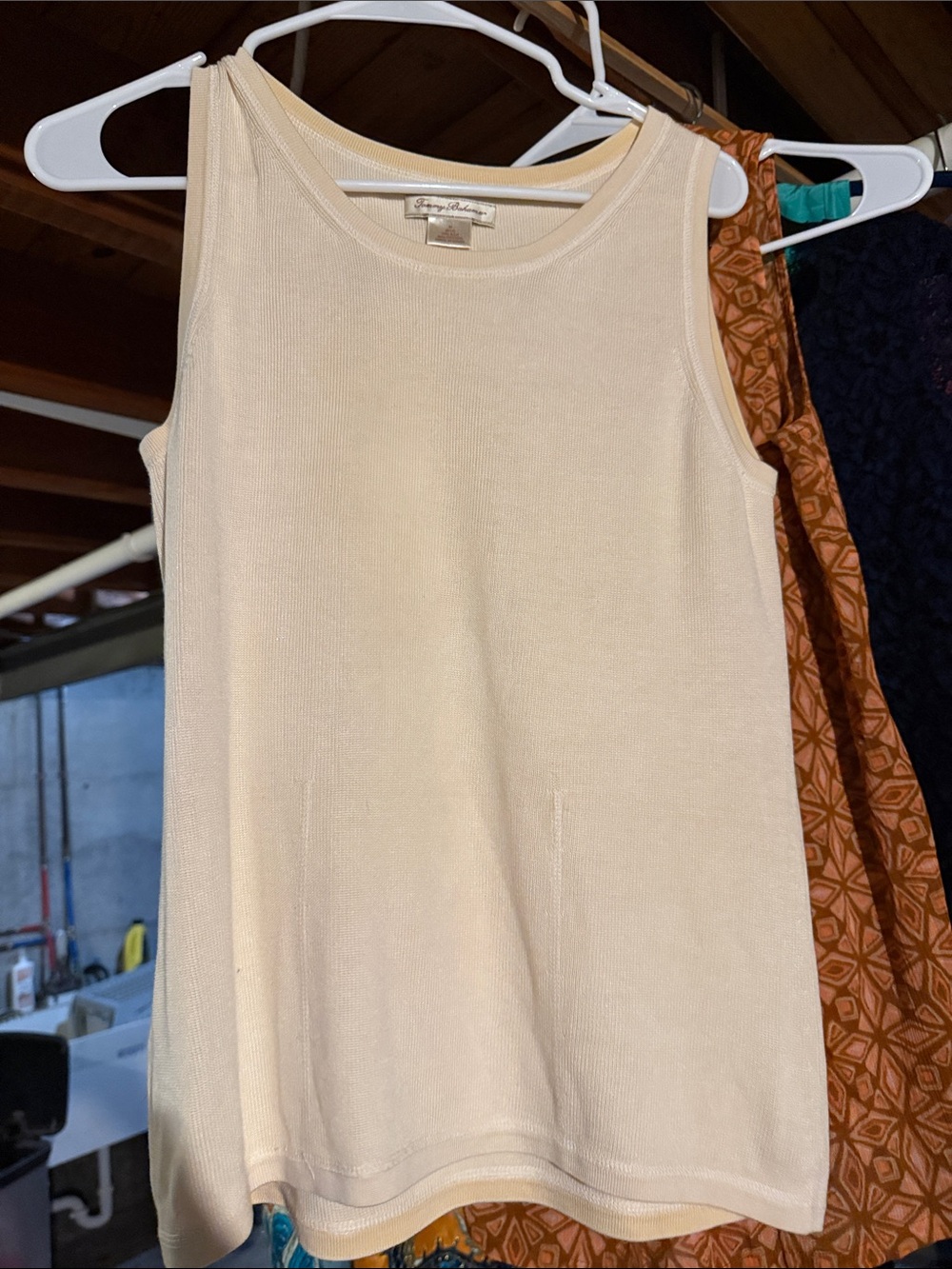 Tommy Bahama Cream Sleeveless Knit Tank Top
